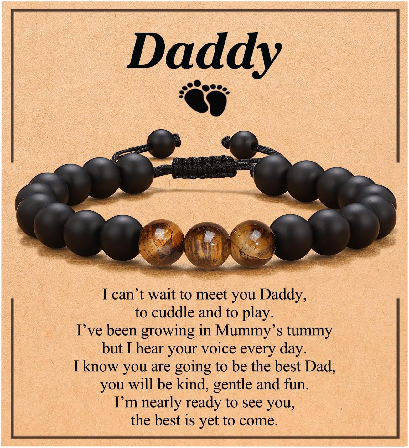 Birthday Gift Bracelet Christmas Father's Day Gift Accessories Tigereye Frosted Stone Men's Bracelet