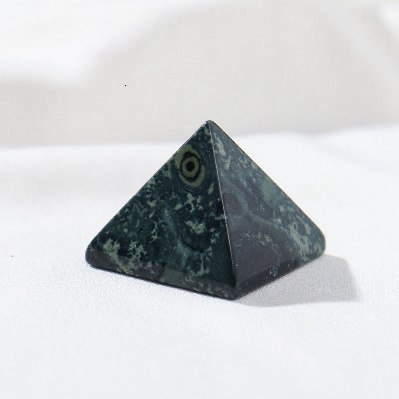 Natural Malachite Stone Peacock Eye Pyramid Quartz Crystal Gemstone Energy Tower