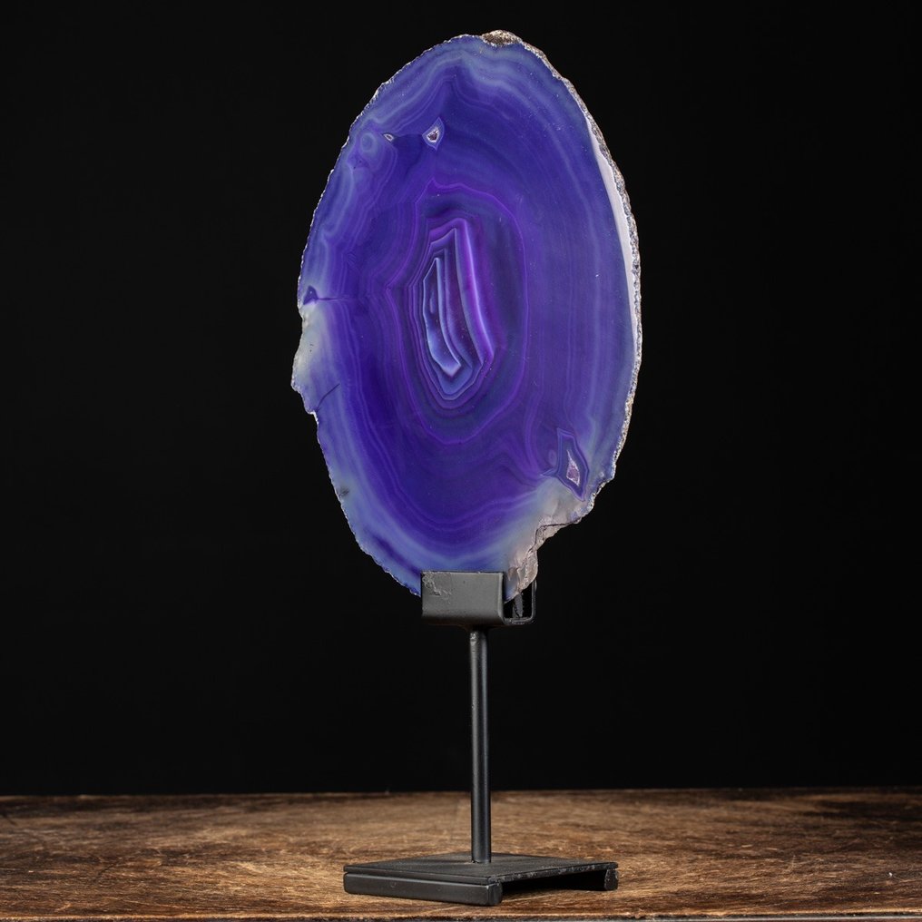 Detail of Purple Dyed Agagta Slab - Colored Agate Slide - Height: 40 mm - Width: 21.5 mm- 1279 g