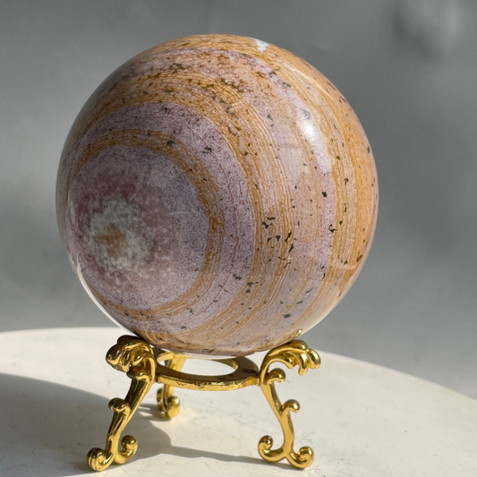 588G Natural Ocean Jasper Jade Crystal Polished Sphere Ball Healing Ball
