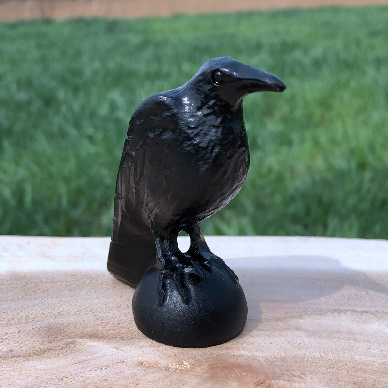 Natural obsidian crystal hand carved Raven skull Quartz reiki Decoration 1pc