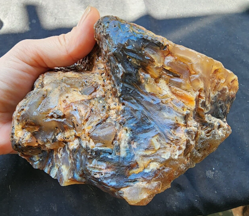 2.5 lbs (1.15 kg) Blue Agate Slab Quartzite, Raw Agate, Agate Rough Lapidary Materials