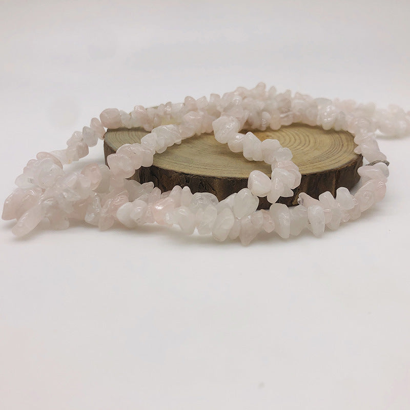 Natural Crystal Perforated Stone Chain Semi-Finished Products with Holes and Shape Scattered BeadsdiyBracelet Accessories Cross-Border Perforated Gravel