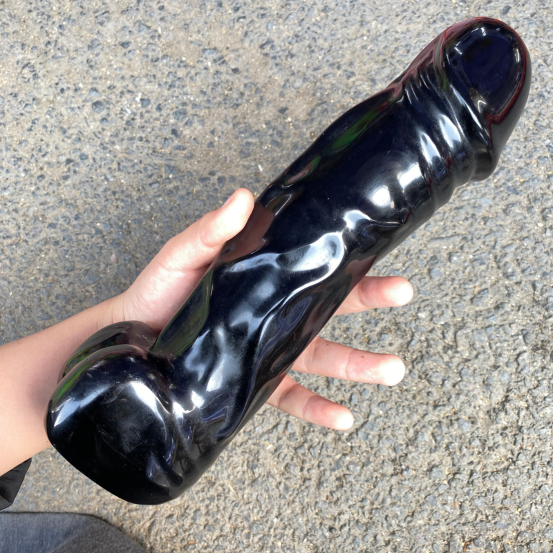 1pc Natural Obsidian Quartz penis skull hand carved crystal reiki healing gift
