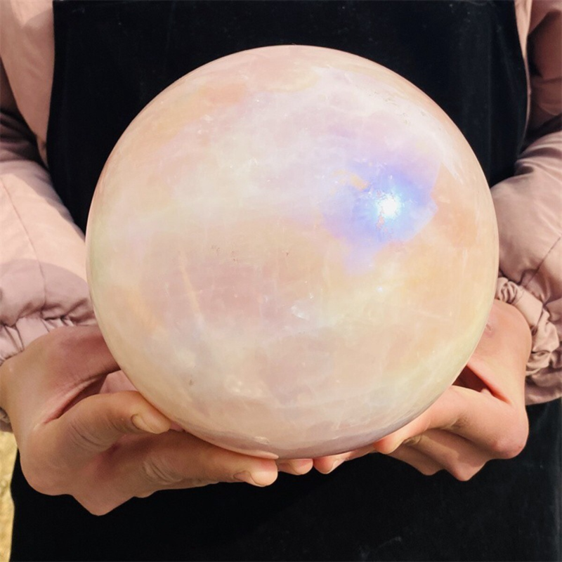 4780g  Rose Crystal Ball Treasure electroplated Powder Healing Sphere
