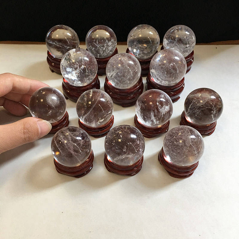 Natural Quartz Crystal Healing Gems Sphere Ball Energy Stone Reiki Decor + Stand