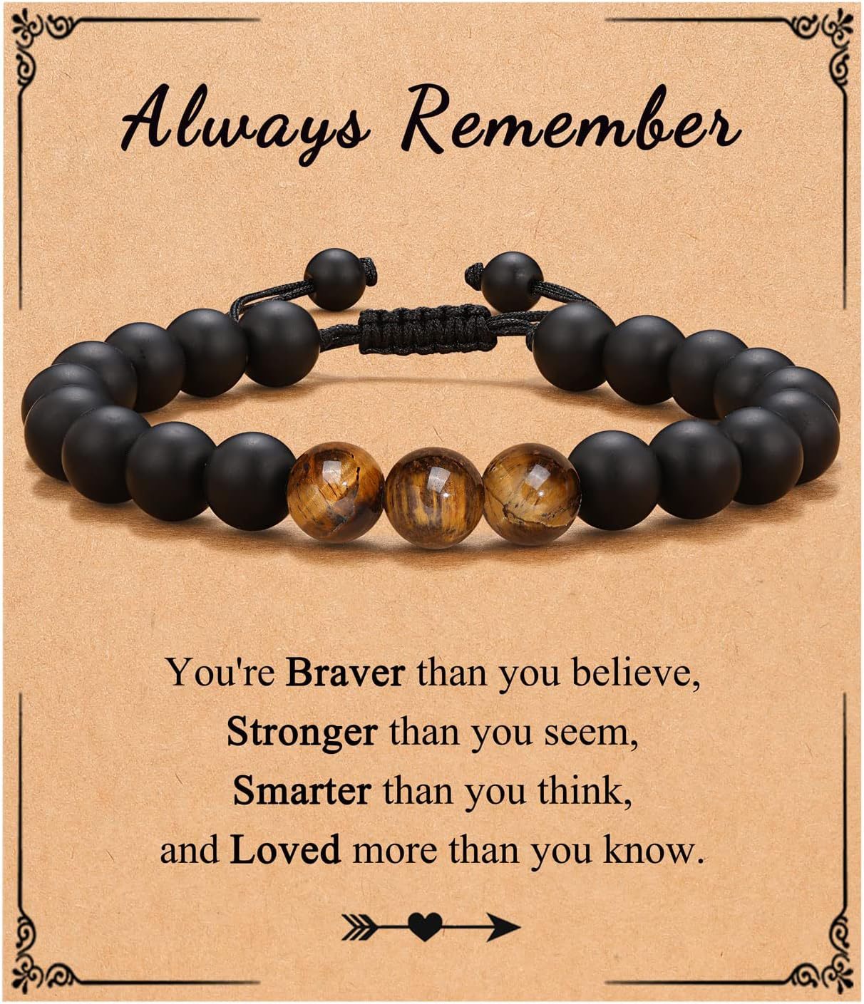 Birthday Gift Bracelet Christmas Father's Day Gift Accessories Tigereye Frosted Stone Men's Bracelet