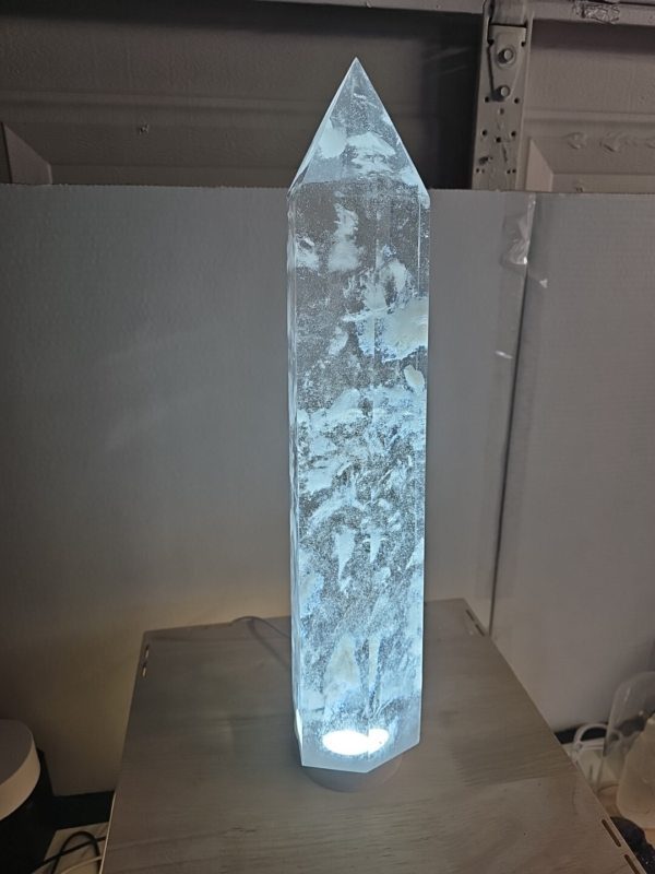 8.2LB 16.2" Huge Clear Smelt Melting Quartz Crystal Point Tower Polished Healing