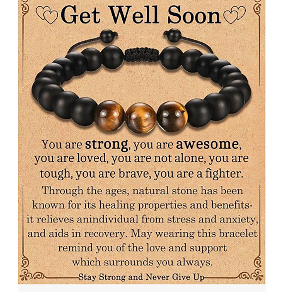 Birthday Gift Bracelet Christmas Father's Day Gift Accessories Tigereye Frosted Stone Men's Bracelet