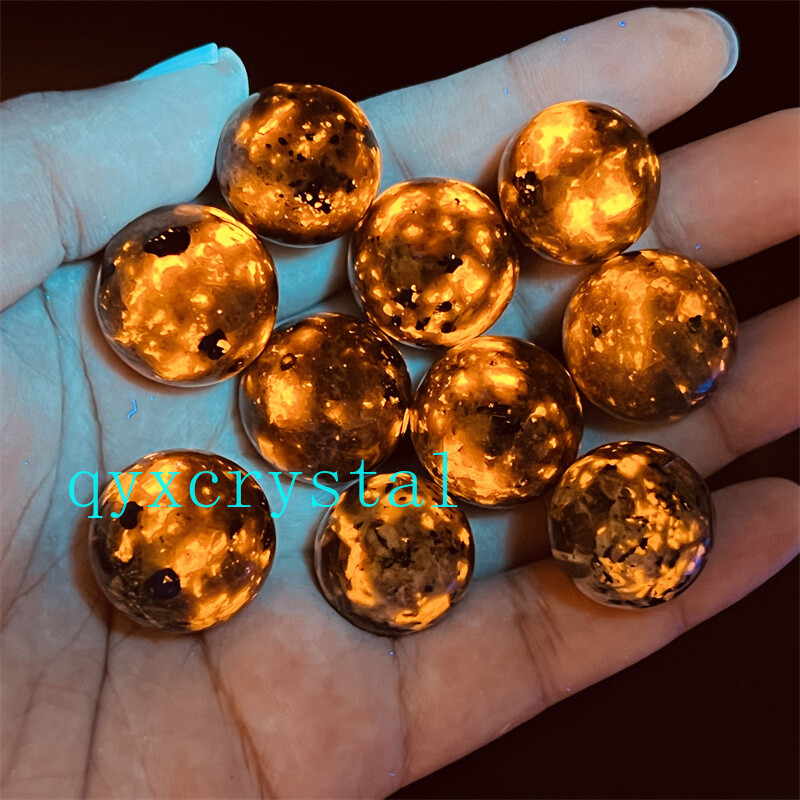 5pcs Natural Yooperite Ball Flame&apos;s stone 17mm+ sphere quartz crystal Healing