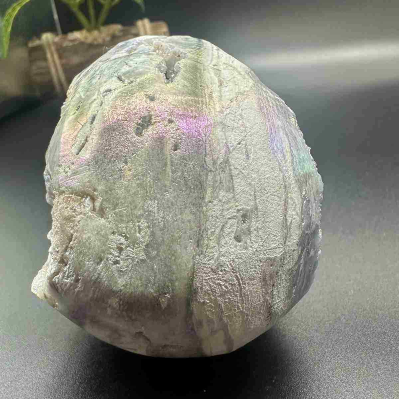 705g electroplate Natural sphalerite hand carved skull decor gem Healing