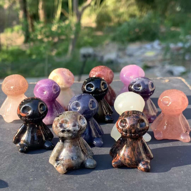 3pc Natural Mix Quartz Carved Skull Crystal Reiki Healing Gem Halloween Gift