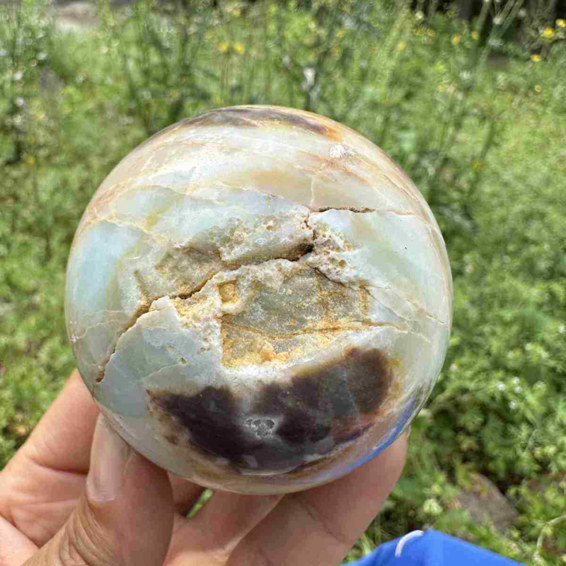 360g Natural Amazonite Quartz Sphere Crystal Polished Ball Reiki Healing Decor