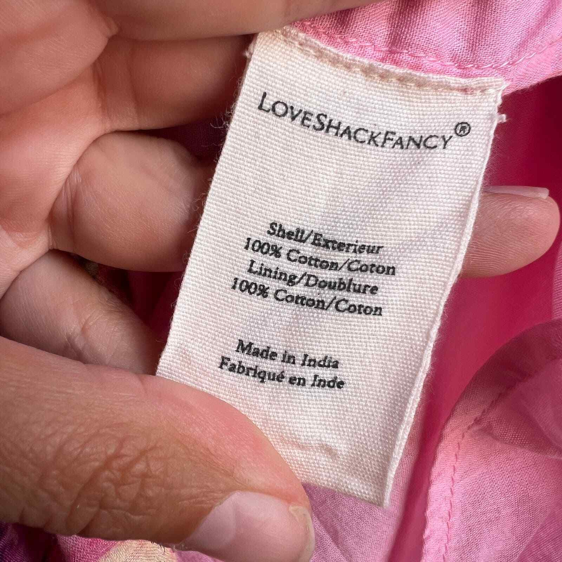 NEW LoveShackFancy &apos;Clarkie&apos; Pink Embroidered Lace Mini Dress Size XS