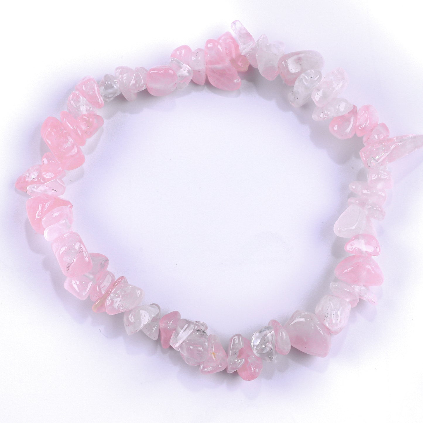 Natural Amethyst Pink Crystal Agate Gravel Bracelet Irregular Bracelet BohemianinsWind Elastic Bracelet