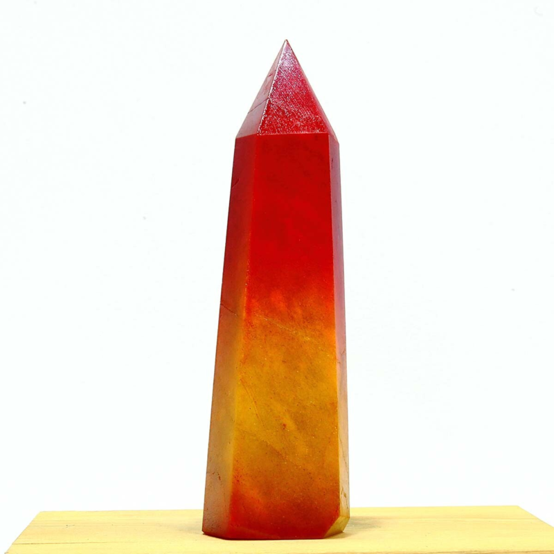 328g Electroplated Natural Crystal Quartz Tower Crystal Point rainbow Healing
