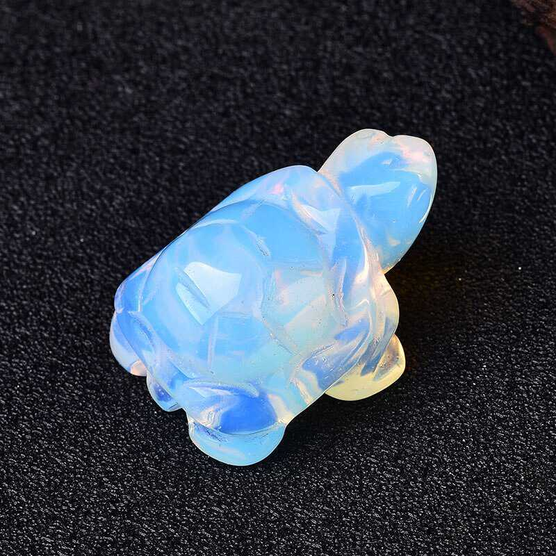 Natural Quartz Crystal Longevity Chakra Healing Stone Carved Turtle Animal Reiki
