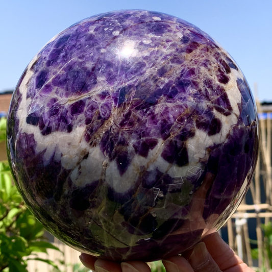 6.33LB Natural beautiful Dream Amethyst Quartz Crystal Sphere Ball Healing