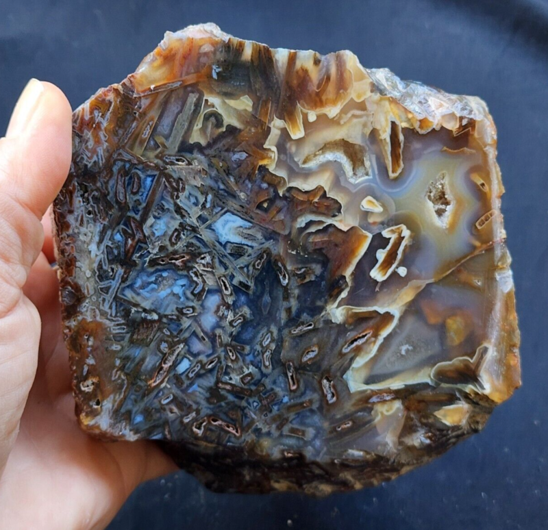 2.5 lbs (1.15 kg) Blue Agate Slab Quartzite, Raw Agate, Agate Rough Lapidary Materials