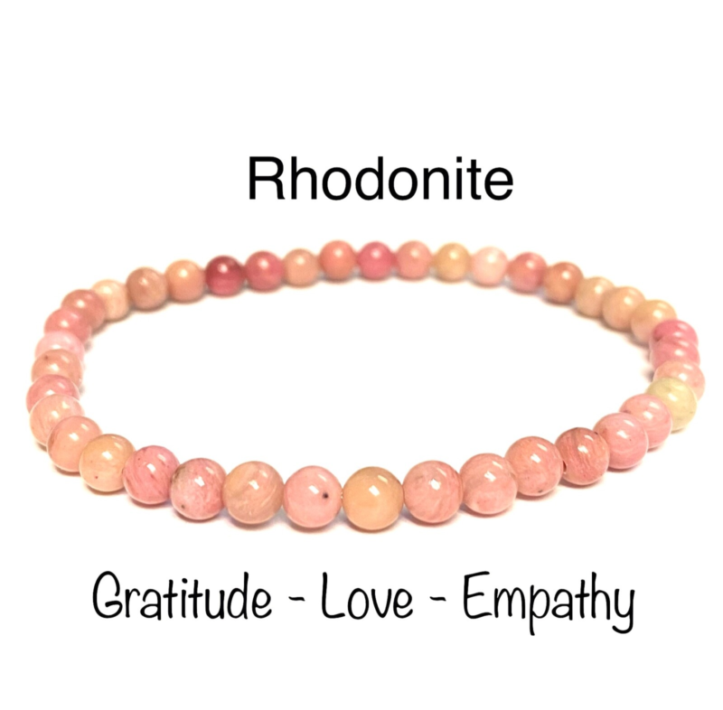 Natural Stone Stretch Bracelet 4mm - Healing Gemstone Beaded thin stackable USA