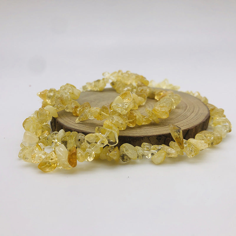 Natural Crystal Perforated Stone Chain Semi-Finished Products with Holes and Shape Scattered BeadsdiyBracelet Accessories Cross-Border Perforated Gravel