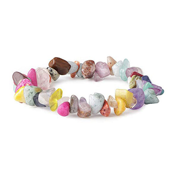 Colorful Natural Crystal Gravel Irregular Crystal Women's Bracelet