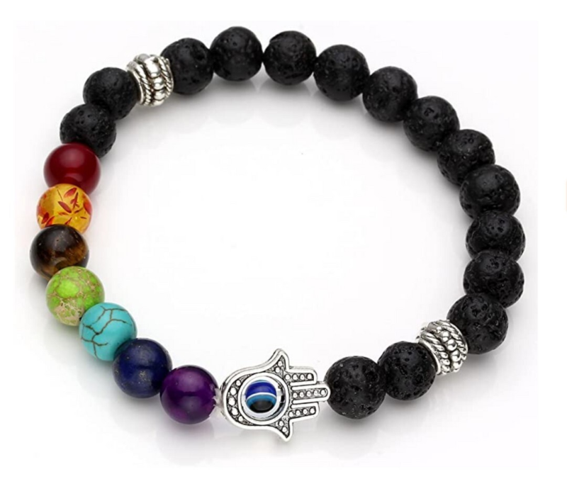 7 Chakra Bracelet Healing Balance Beaded Lava Natural Stone Yoga Reiki Prayer