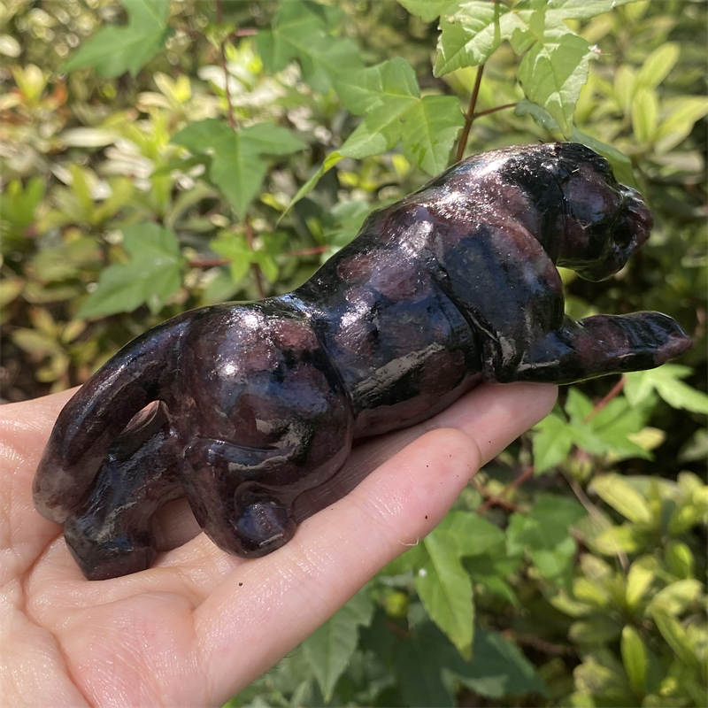 1pc Natural garnet leopard skull hand carved Quartz Crystal skull Reiki Healing