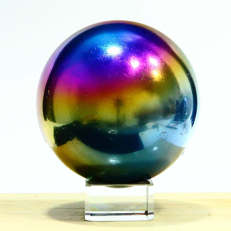 791g Natural Crystal Electroplated Rainbow Crystal Ball Quartz Sphere Healing
