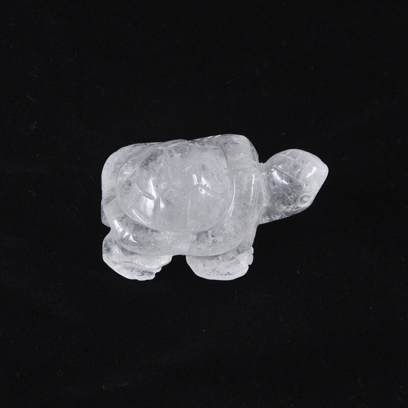 Natural Quartz Carved Longevity Tortoise Crystal Healing Gemstone Animal Turtle