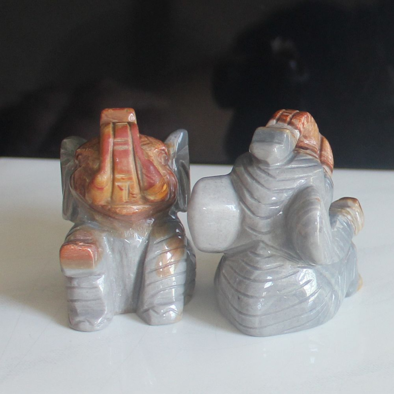 Carved gemstone crystal sitting elephant figurine animal carving home decor 2&apos;&apos;