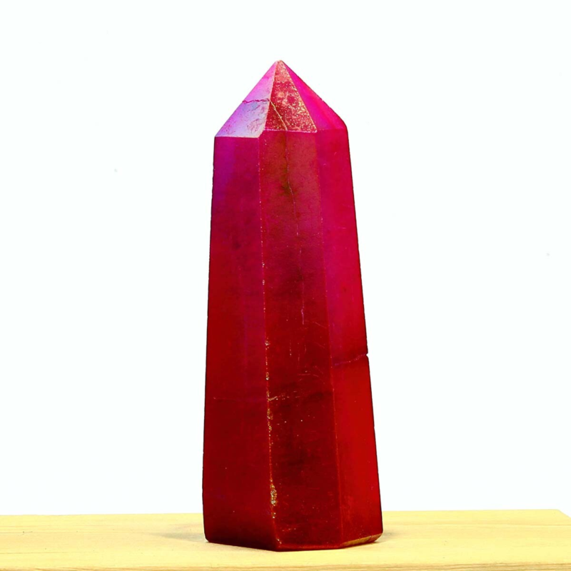 227g Electroplated Natural Crystal Quartz Tower Crystal Point rainbow Healing