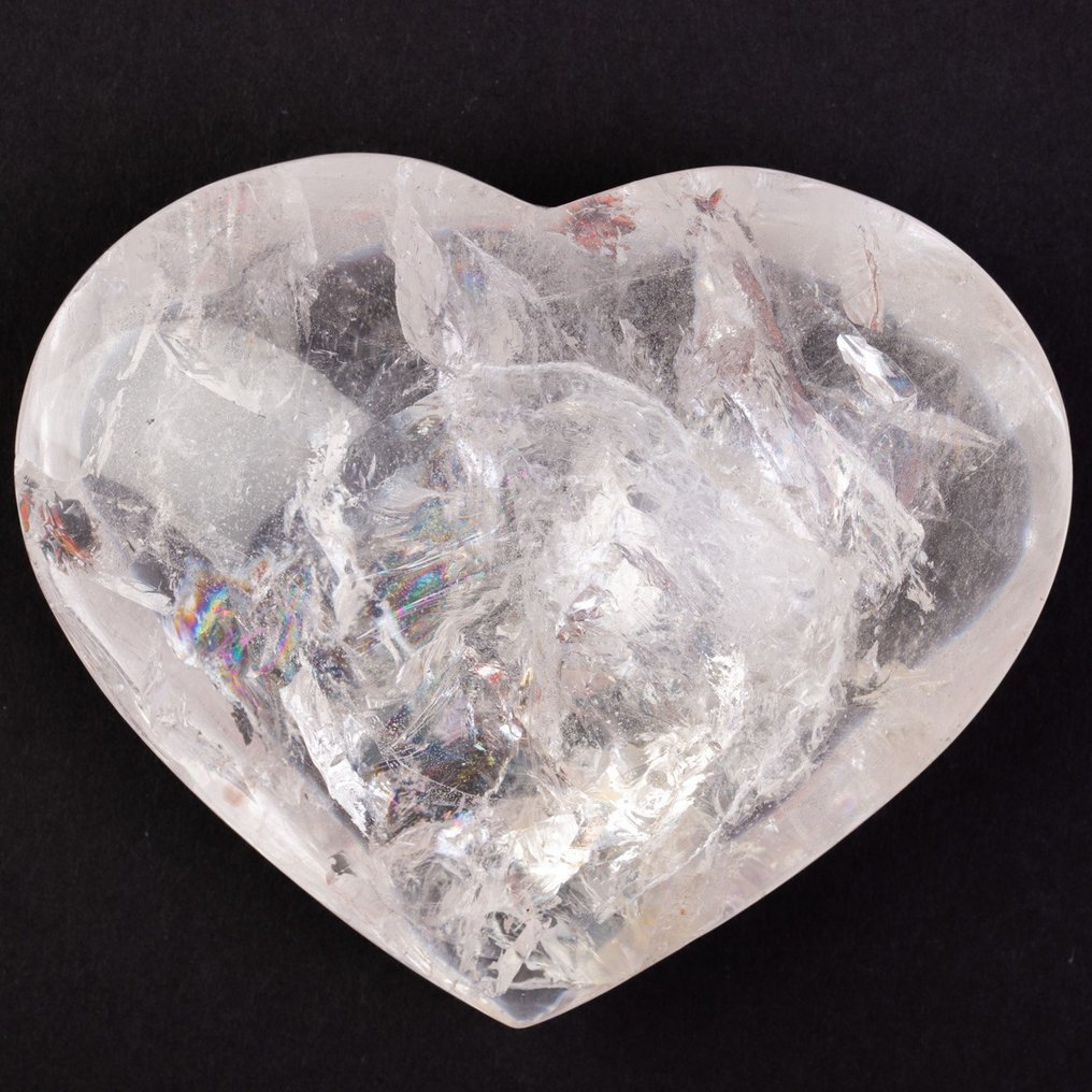 Extra Clear Quartz - Inspirational Heart - Height: 118 mm - Width: 99 mm- 600 g