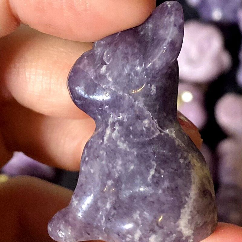 3cm Natural Quartz Crystal Carved Rough Stone French Bulldog Energy Animal Decor