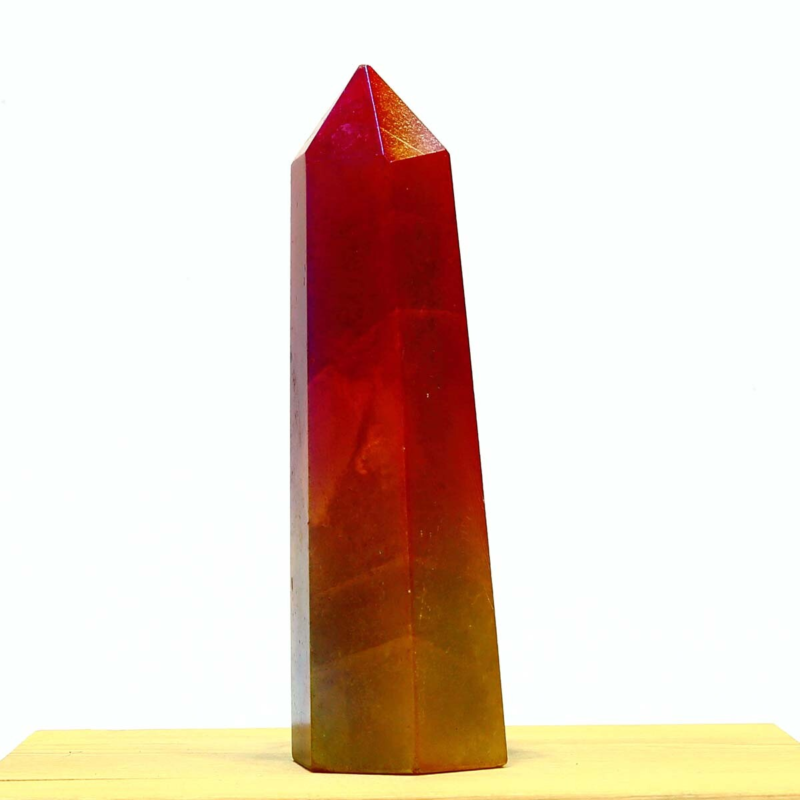 263g Electroplated Natural Crystal Quartz Tower Crystal Point rainbow Healing