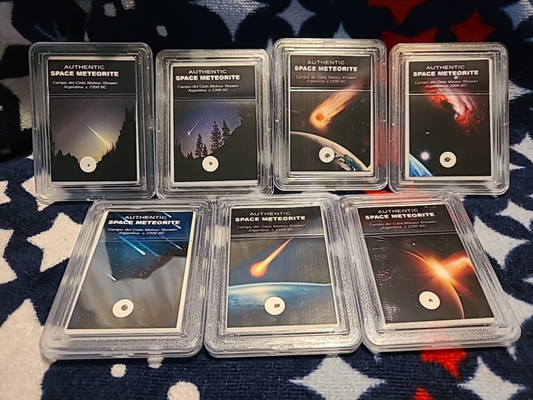 Collection of 7 Authentic Space Meteorite "Campo del Cielo Argentina" 2200 BC