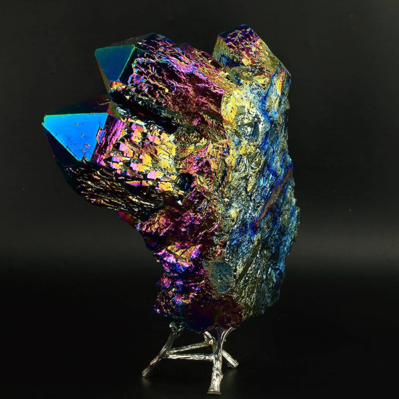 2314g Colourful Crystal Cluster Quartz Mineral Specimen Decoration Electroplate