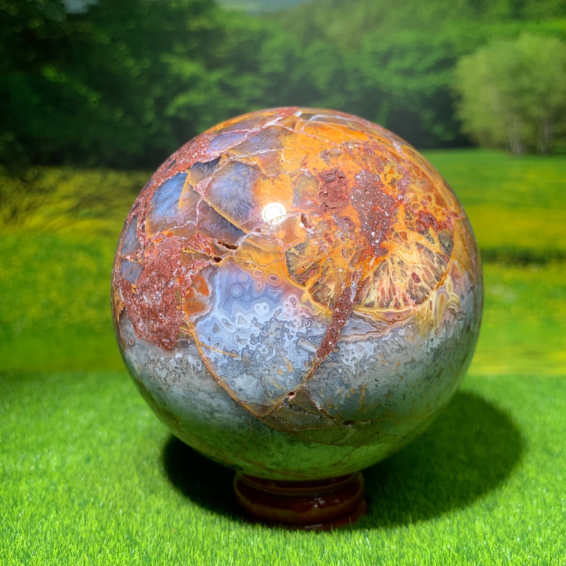 646G Natural mexican stone Quartz Ball Crystal Sphere Mineral Specimen Healing