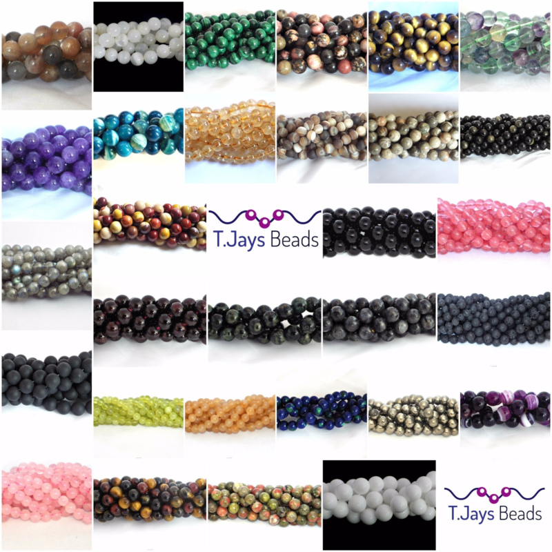 8mm Semi Precious Gemstone Rounds Beads for Jewellery Making (app. 46-50 beads)