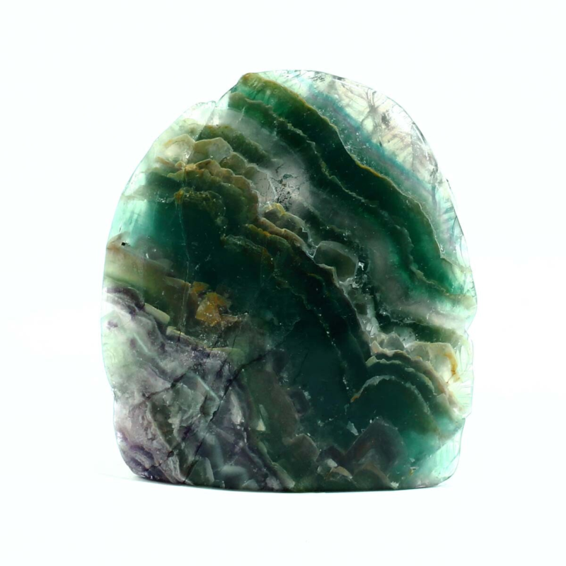 986g Natural Colourful Fluorite Hand Carved Crystal Skull Meditation Medium