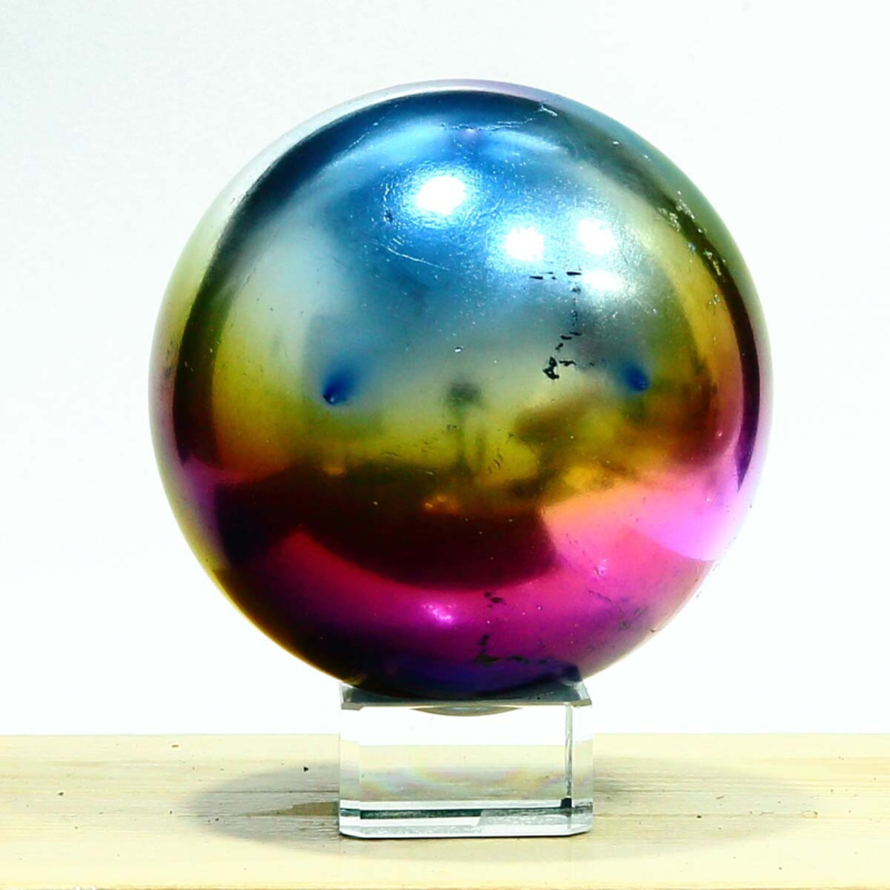 877g Natural Crystal Electroplated Rainbow Crystal Ball Quartz Sphere Healing