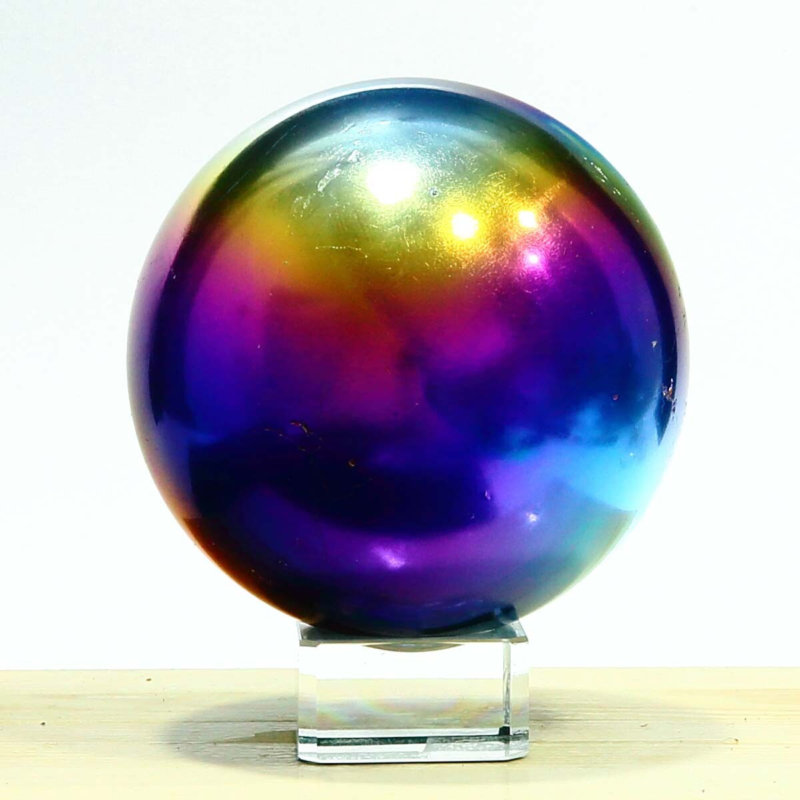 841g Natural Crystal Electroplated Rainbow Crystal Ball Quartz Sphere Healing