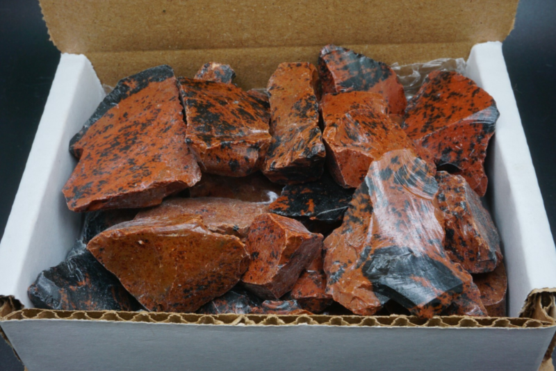 Mahogany Obsidian 1/2 Lb Box Natural Brown Black Crystal Chunks Volcanic Glass