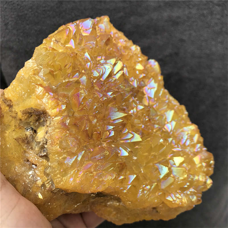 920g Electroplate Rainbow cluster quartz crystal mineral specimen reiki healing