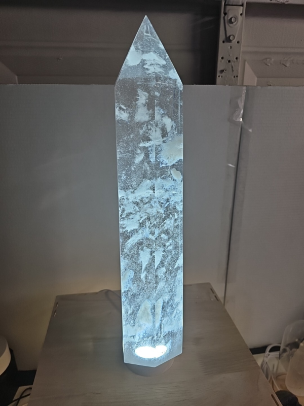 8.2LB 16.2" Huge Clear Smelt Melting Quartz Crystal Point Tower Polished Healing