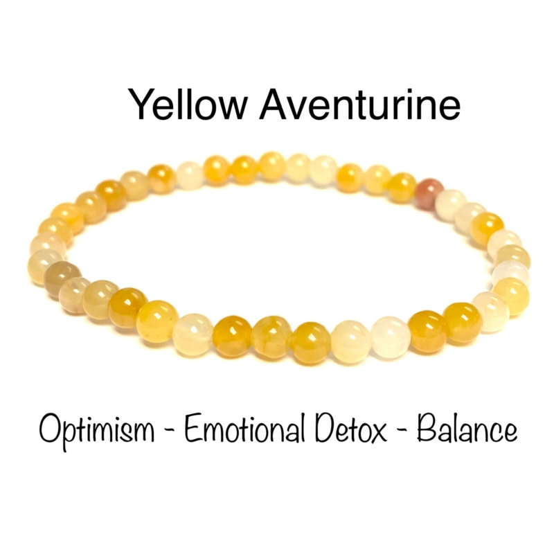 Natural Stone Stretch Bracelet 4mm - Healing Gemstone Beaded thin stackable USA