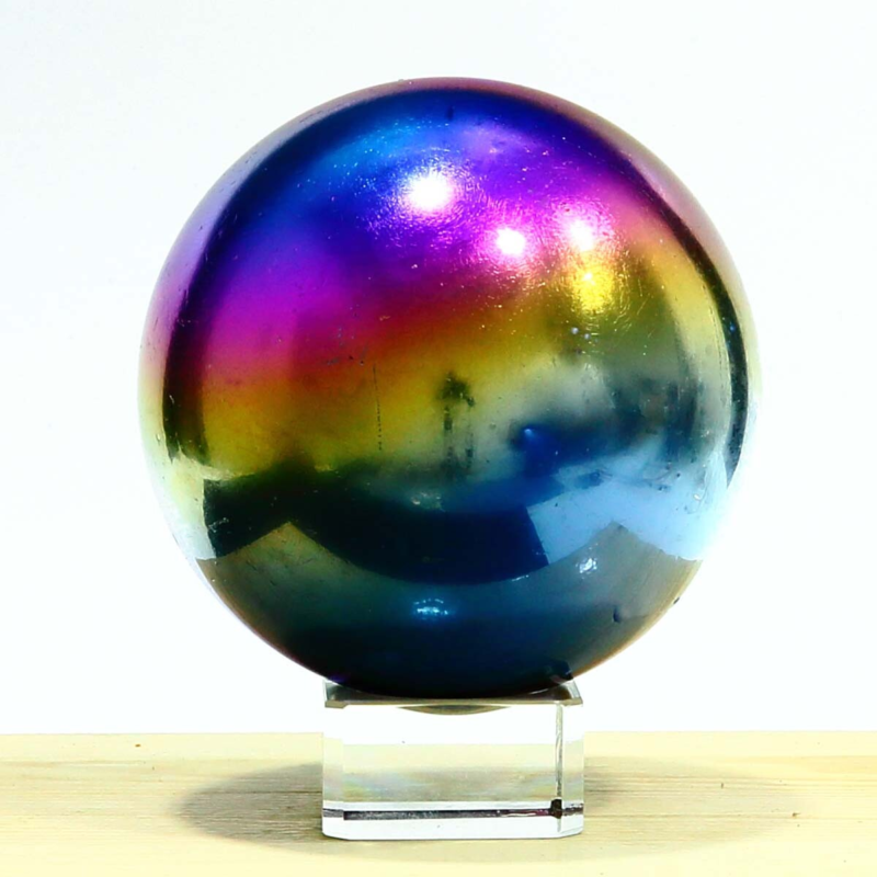 791g Natural Crystal Electroplated Rainbow Crystal Ball Quartz Sphere Healing