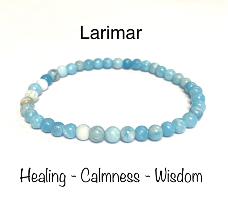 Natural Stone Stretch Bracelet 4mm - Healing Gemstone Beaded thin stackable USA