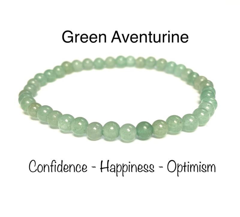 Natural Stone Stretch Bracelet 4mm - Healing Gemstone Beaded thin stackable USA