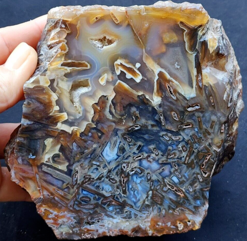 2.5 lbs (1.15 kg) Blue Agate Slab Quartzite, Raw Agate, Agate Rough Lapidary Materials